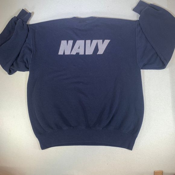 Vintage Go Navy crewneck sweater USA medium blue - Picture 1 of 6